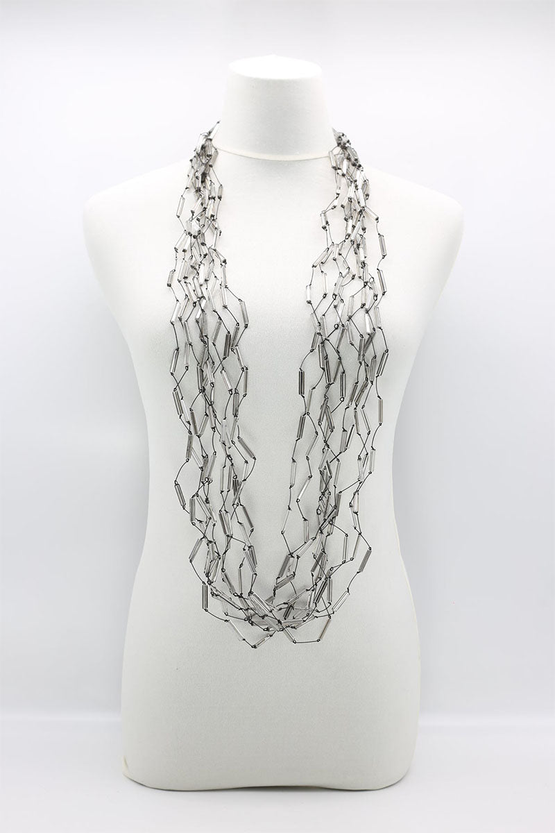 4 STRAND CRYSTAL TUBES NECKLACE