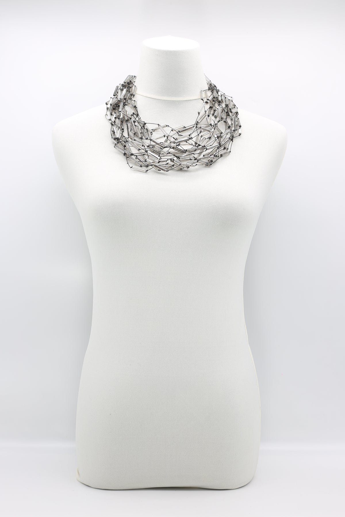 4 STRAND CRYSTAL TUBES NECKLACE