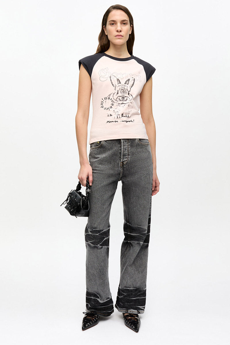 パンツ GANNI Future Denim Wide Jeans Bleach Purple Bleach Future Denim Wide Jeans | GANNI US