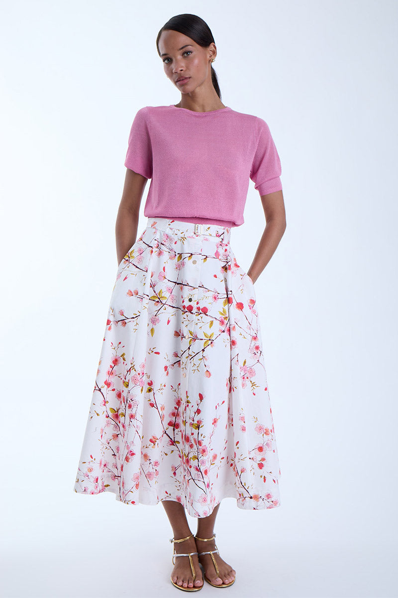 LOLA PRINT MIDI SKIRT