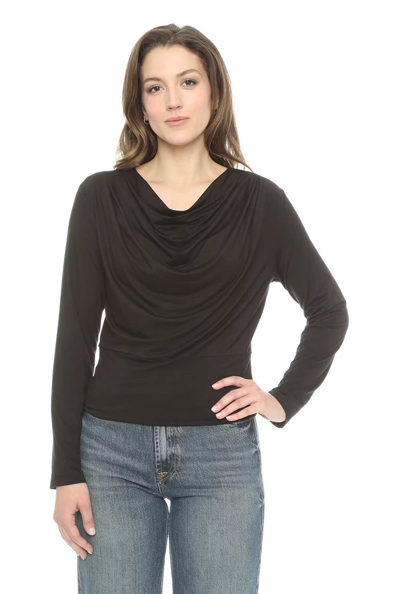 ZOIE COWLNECK LS TOP