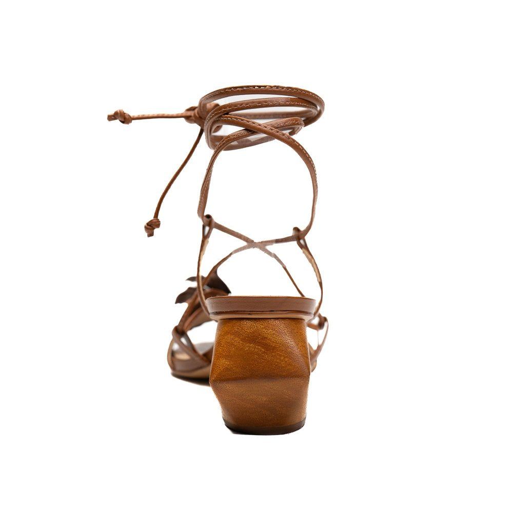 ORCHID LACE UP LEATHER SANDALS