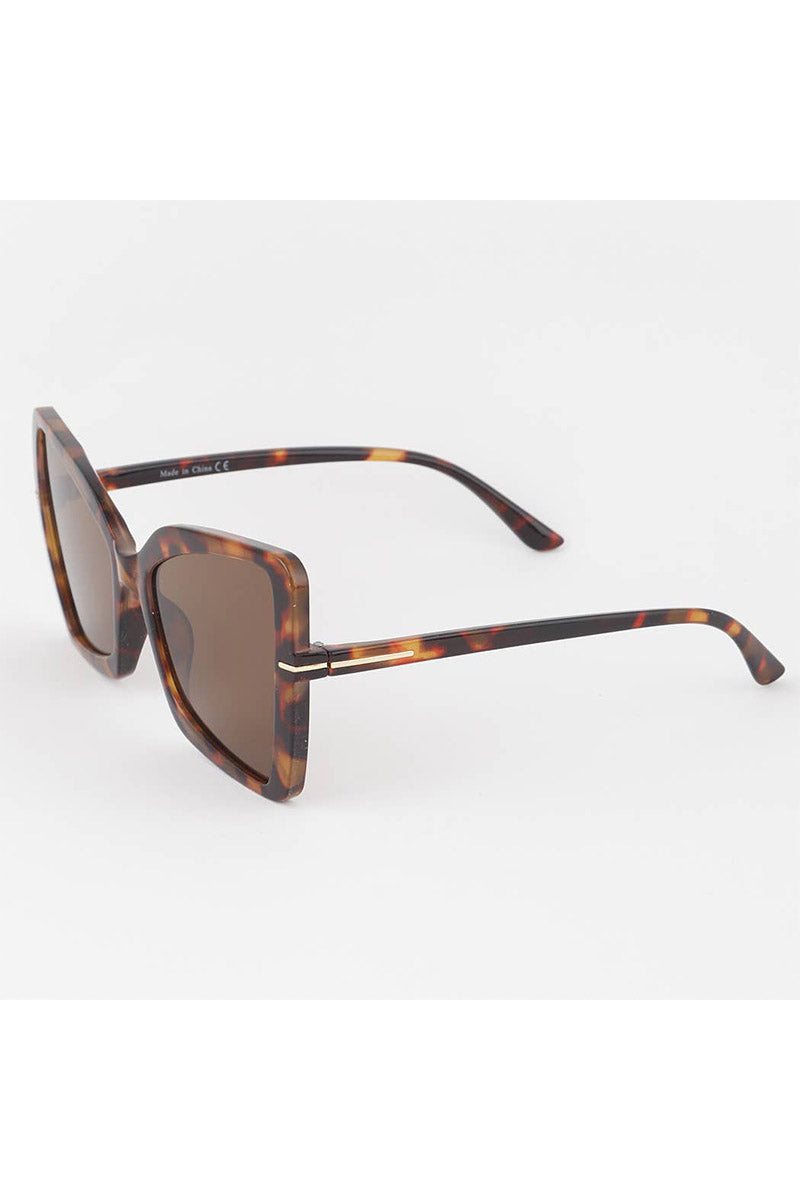 Oversized Geometric Box Cateye Sunglasses: MIX