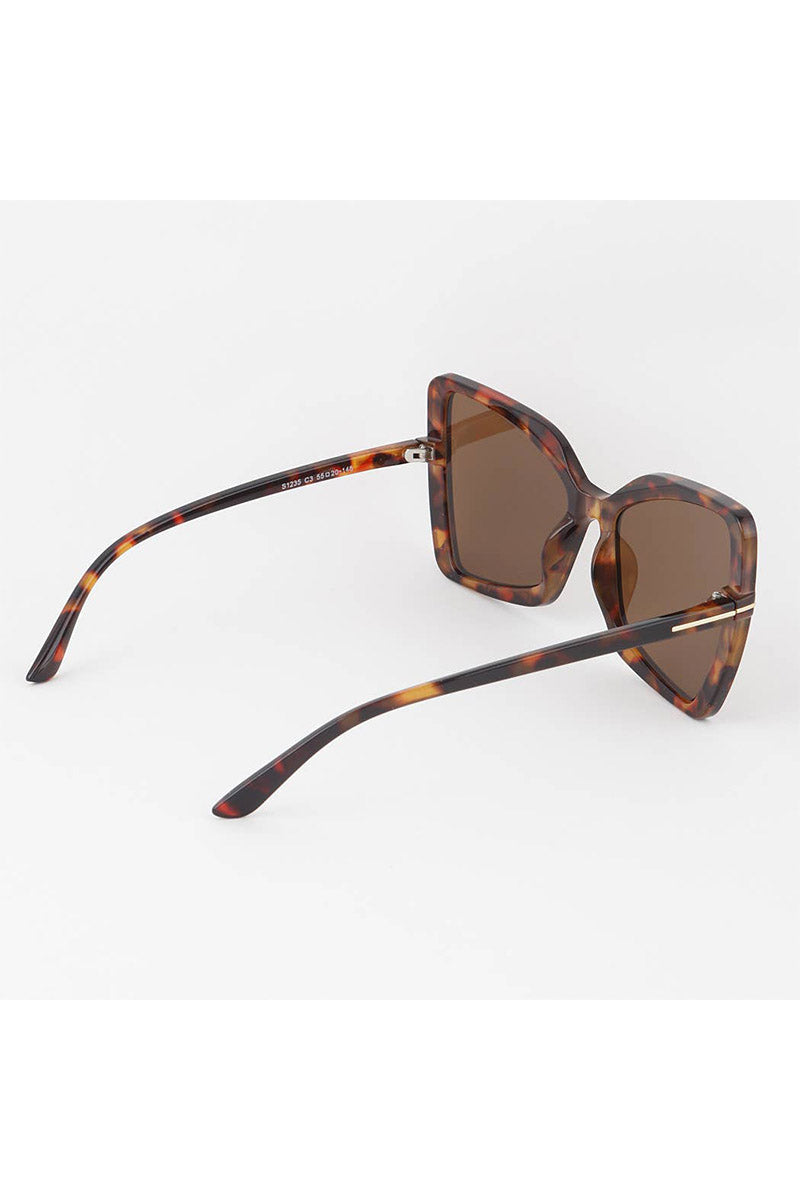 Oversized Geometric Box Cateye Sunglasses: MIX