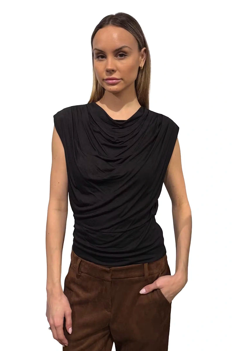 CORNELIA COWL NECK TOP