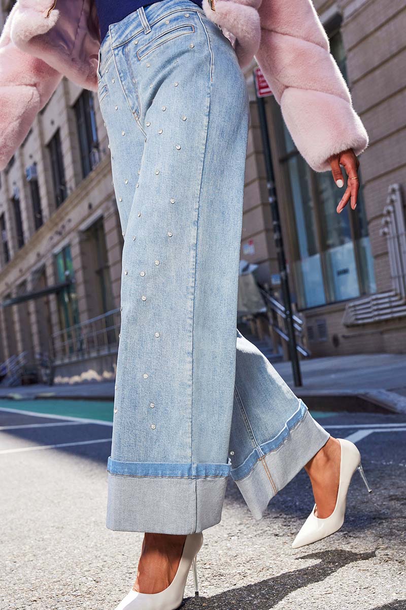 RAQUEL CRYSTAL STUD JEANS
