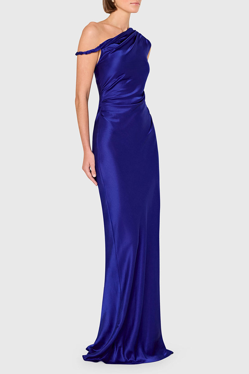 Sleeveless Maxi Modesto in Ultramarine Silk | M | Amanda Uprichard