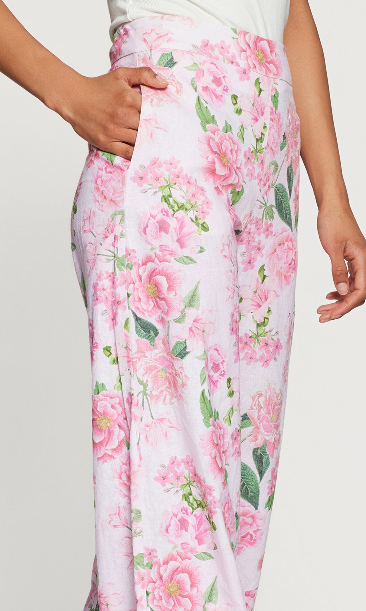 MAGDA FLORAL LINEN PANTS