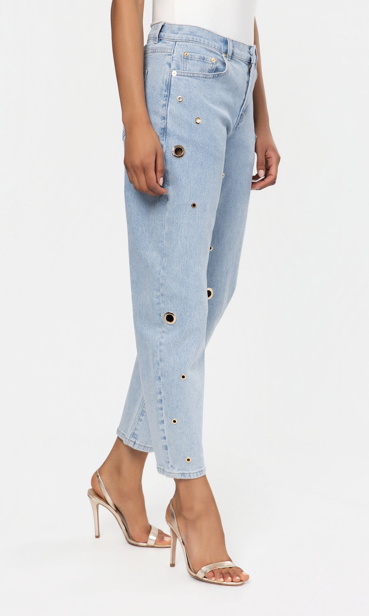 QUINCEY GROMMET BARREL JEANS