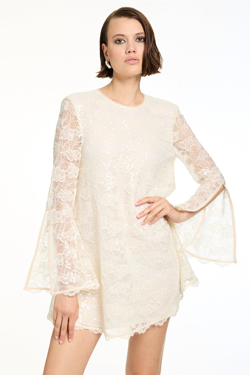 gramercy mini dress Toccin Gramercy Sequined Lace Mini Dress