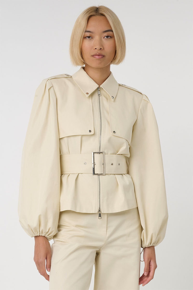 BRIGHTON BELTED ZIP-FRONT JACKET