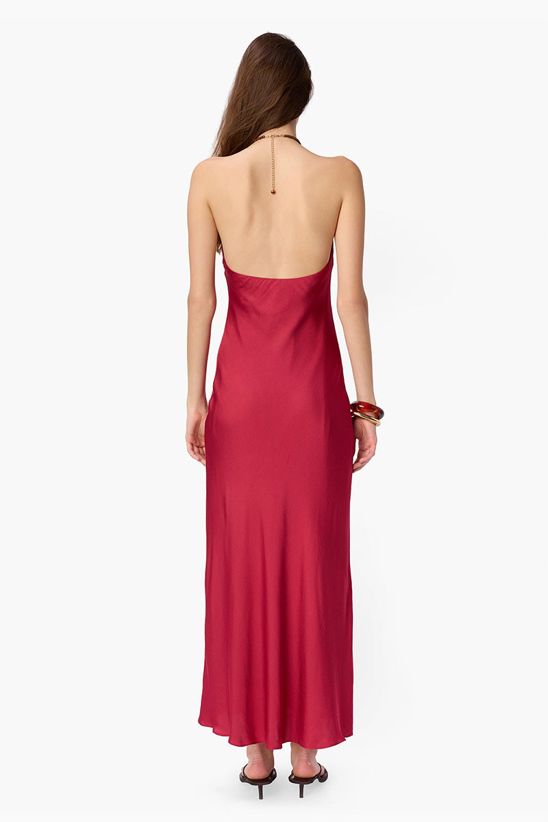 GIULIA HAMMERED HALTER DRESS
