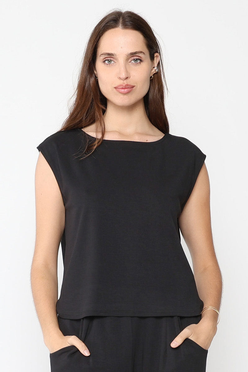SCUBA COWL NECK TOP