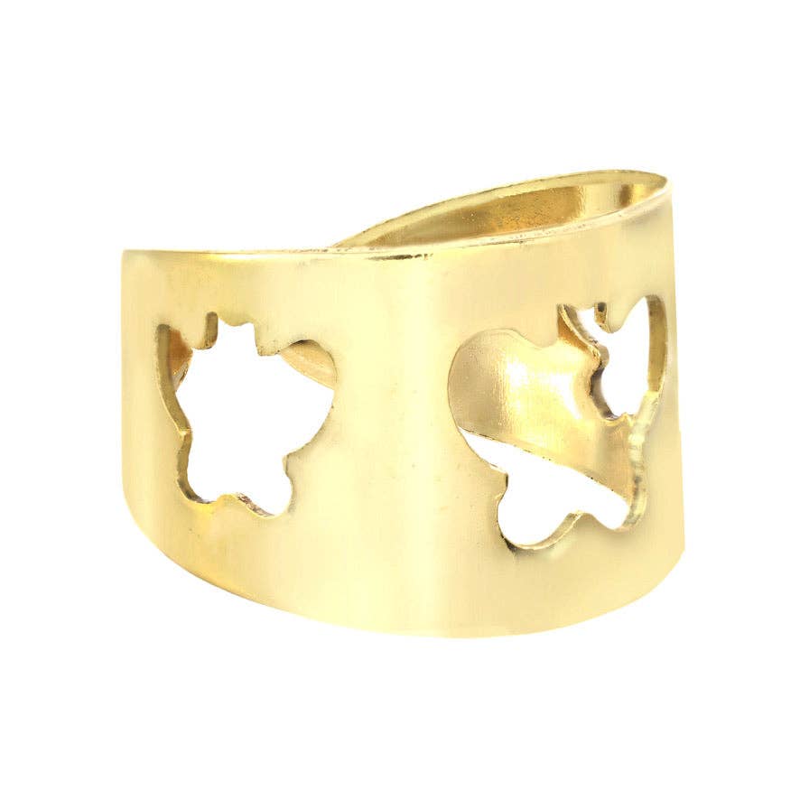 Charm Gold Ring Band: Heart