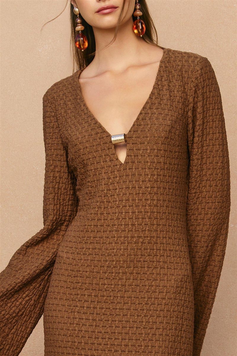 BELL SLEEVE MAXI DRESS