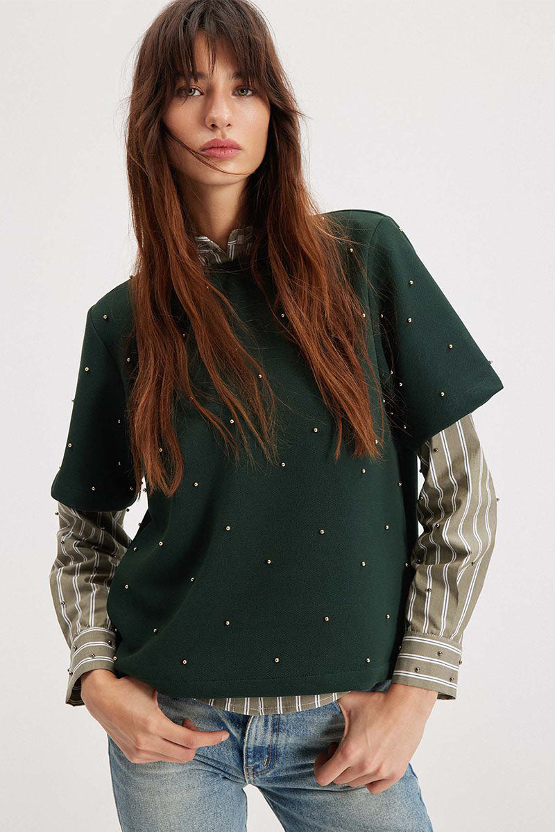 ECHO FITTED STRIPE PEARLY SHIRT