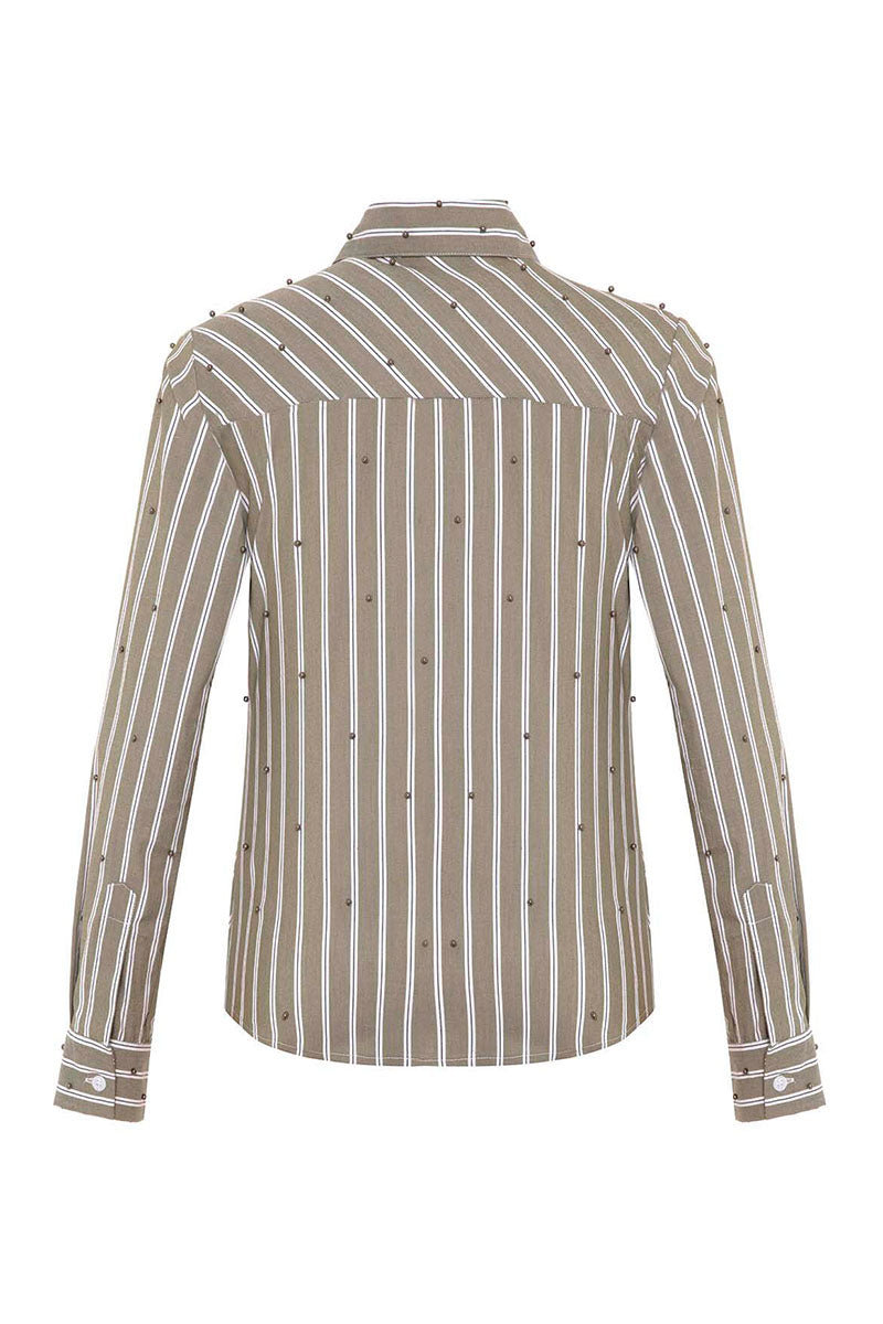 ECHO FITTED STRIPE PEARLY SHIRT