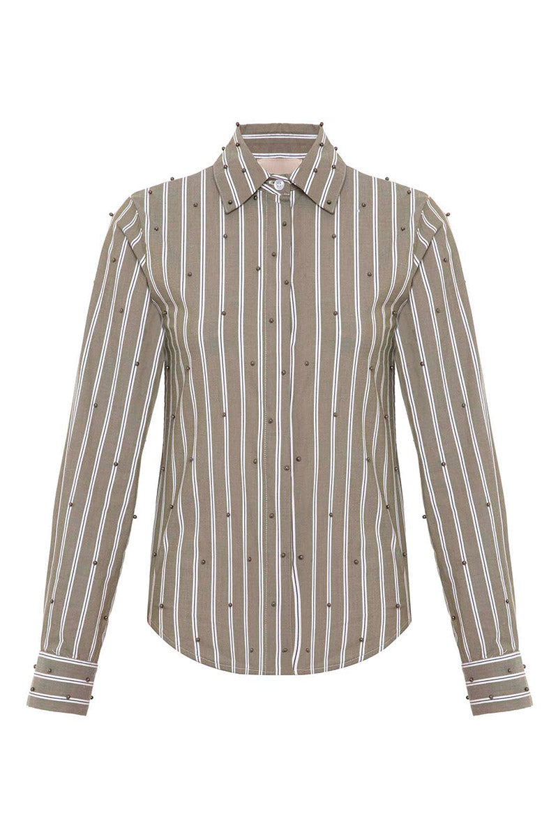ECHO FITTED STRIPE PEARLY SHIRT