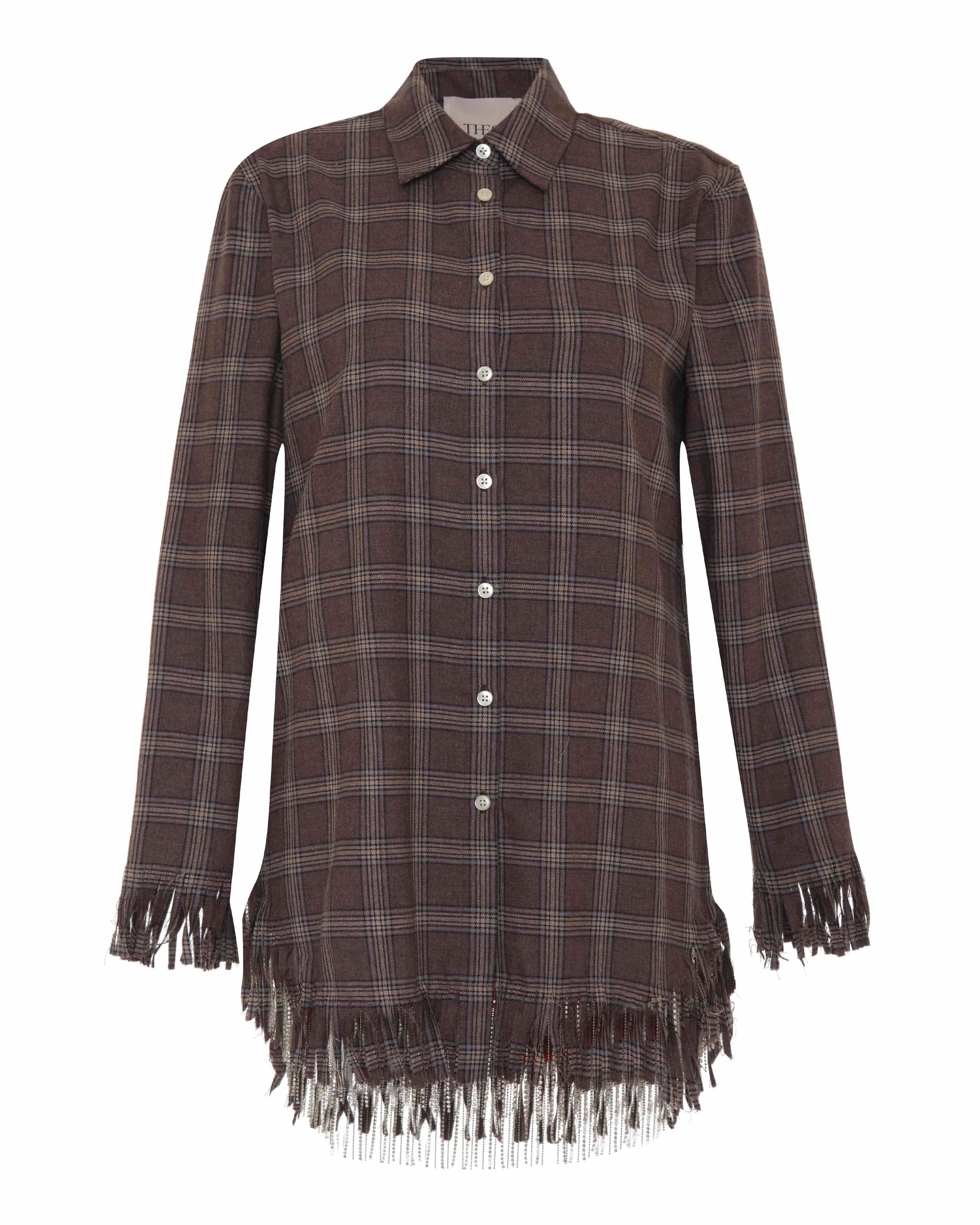 EUROPA FLANNEL CRYSTAL FRINGE DRESS