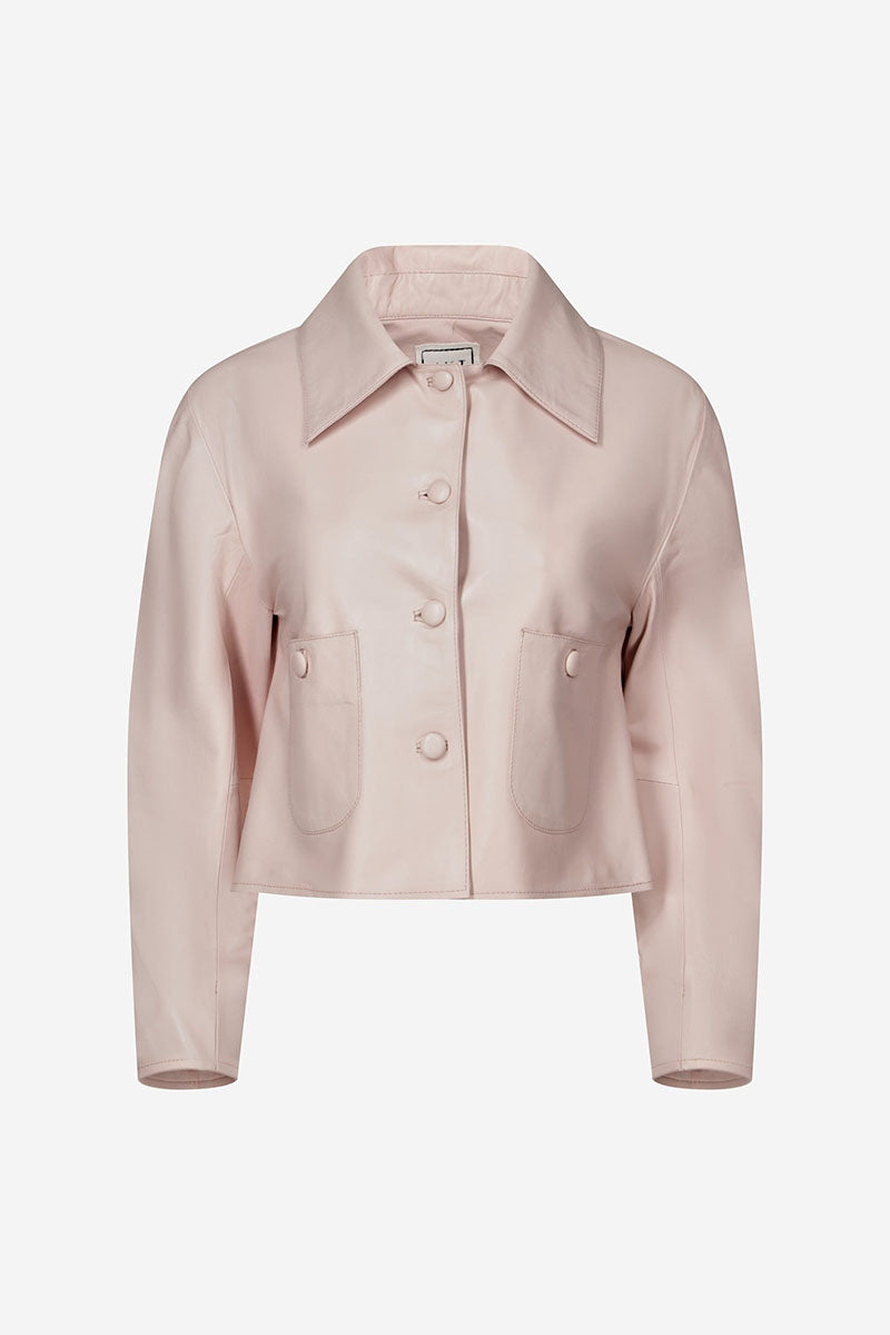 JULIE BURNISHED LEATHER JACKET