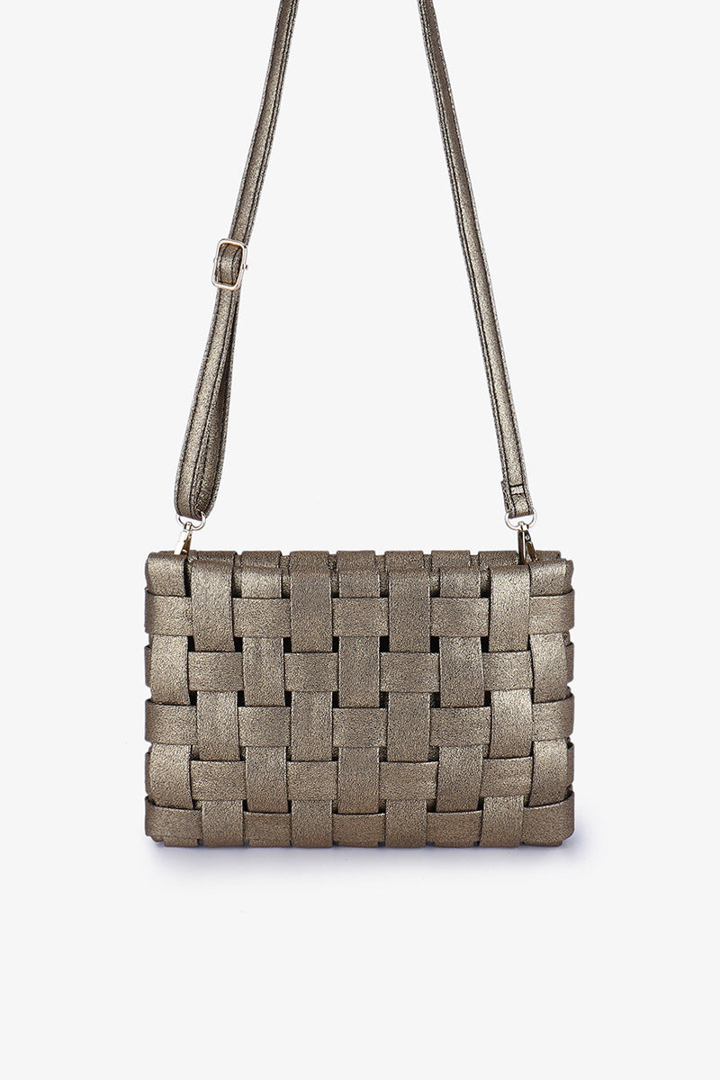 LINDY WOVEN CLUTCH BAG
