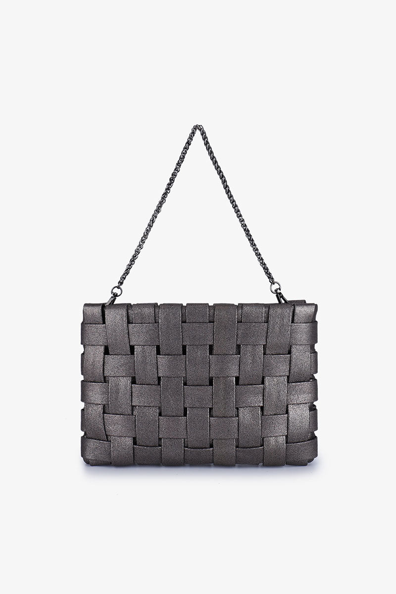 LINDY WOVEN CLUTCH BAG