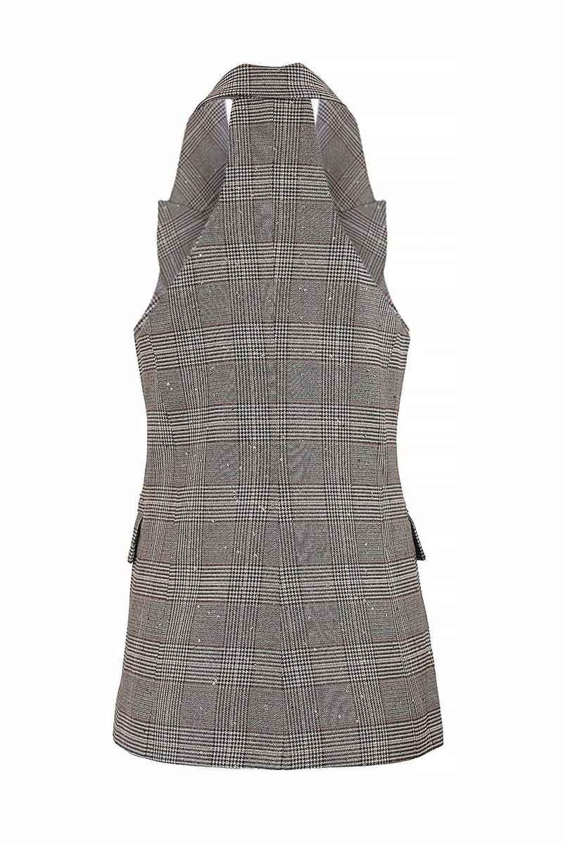 EUDORA SEQUINED HALTER VEST