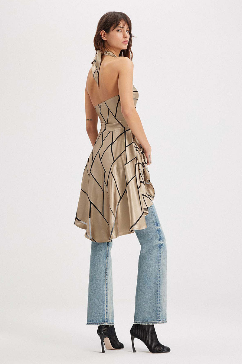 THEIA RETRO BURNOUT HALTER TOP
