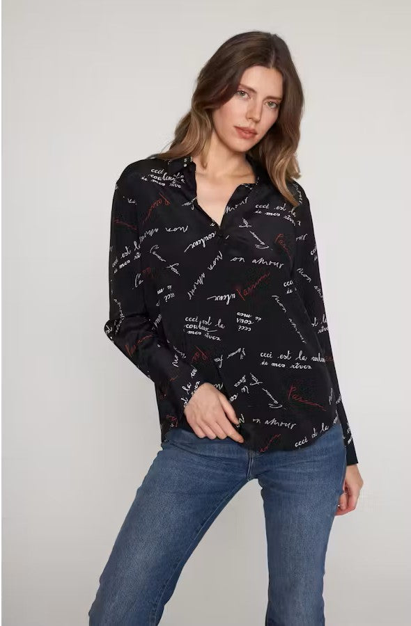 DARIA FRENCH CUFF SILK BLOUSE