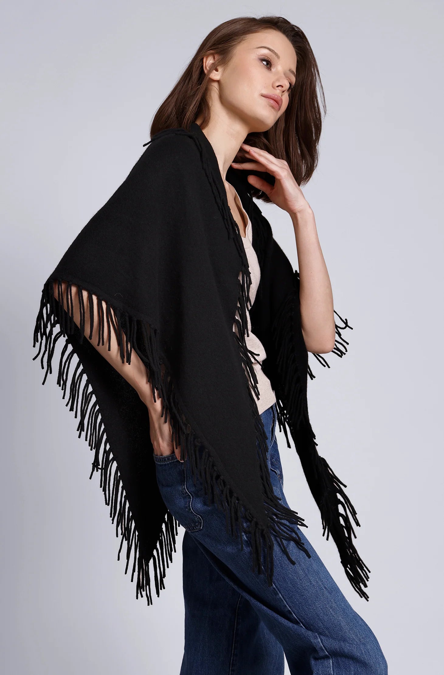 CASHMERE FRINGE SHAWL