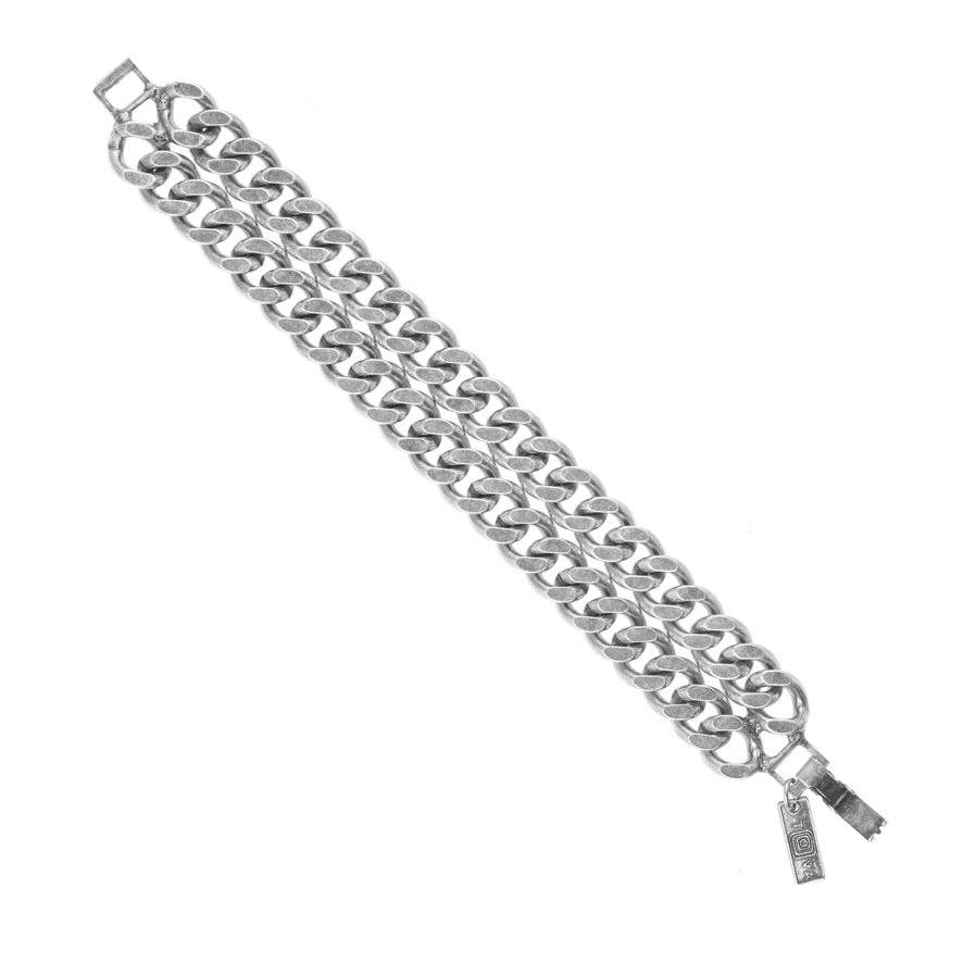 Jeri Double Row Bracelet: Antique Silver