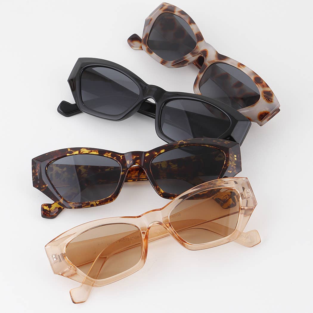 Geometric Cateye Sunglasses: Mix Color