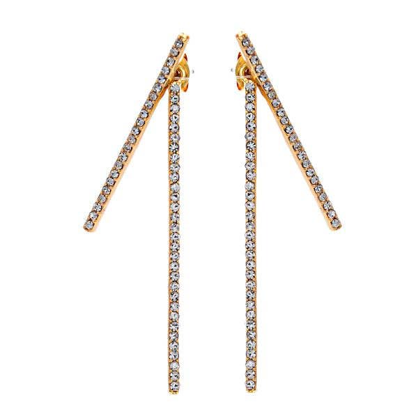 Front/Back Crystal Stick Earrings